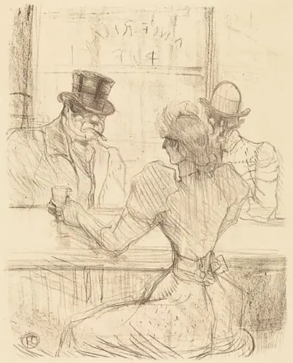 At the Picton Bar, rue Scribe (Au bar Picton, rue Scribe), by Henri de Toulouse-Lautrec