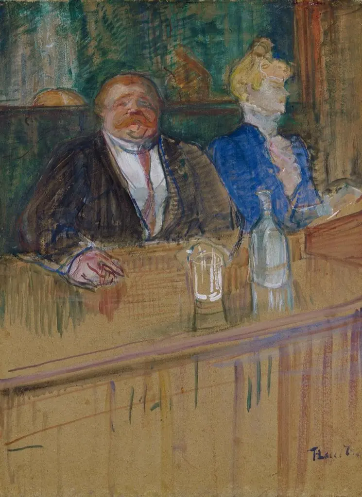 Au café: Le Patron et la Caissière chlorotique, by Henri de Toulouse-Lautrec