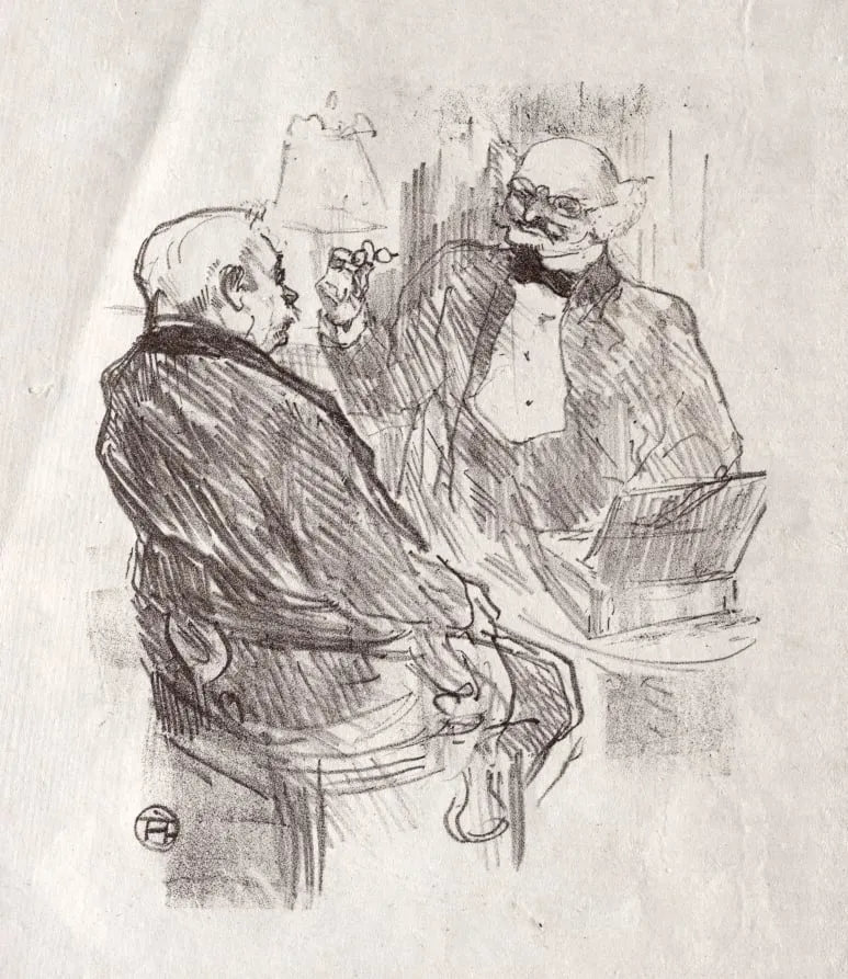 Au pied du Sinaï: Georges Clemenceau et L'Oculiste Mayer, by Henri de Toulouse-Lautrec, 1898