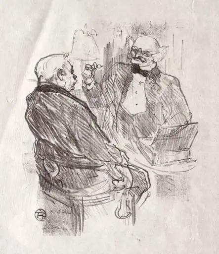 Au pied du Sinaï: Georges Clemenceau et L'Oculiste Mayer, by Henri de Toulouse-Lautrec