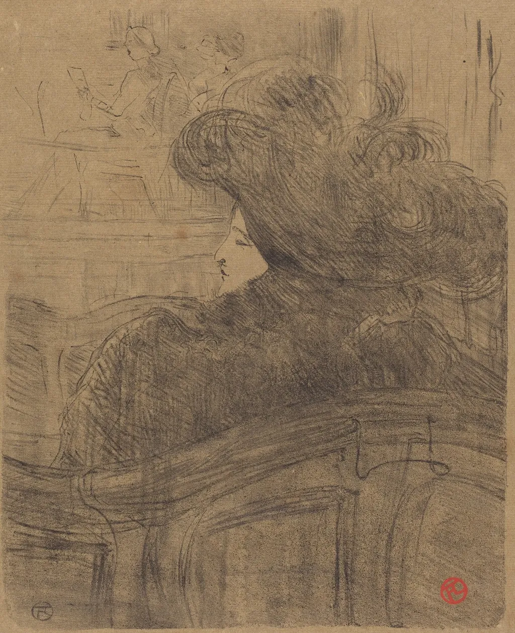 Cléo de Mérode, by Henri de Toulouse-Lautrec, ink, 1896