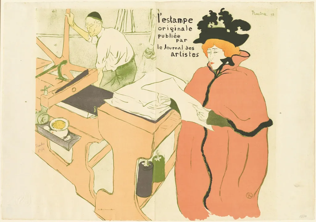 Cover for "L'estampe originale" (Couverture de "L'estampe originale"), by Henri de Toulouse-Lautrec, ink, 1893