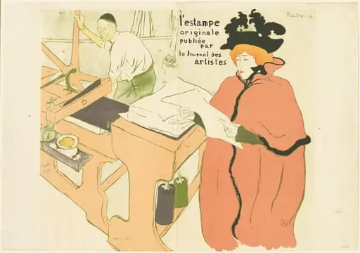 Cover for "L'estampe originale" (Couverture de "L'estampe originale"), by Henri de Toulouse-Lautrec