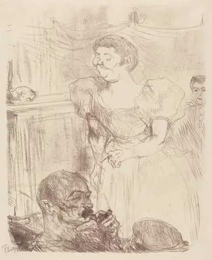 Di Ti Fellow - Englishmen at the Cafe-Concert (Di Ti Fellow - Anglaise au Café-Concert), by Henri de Toulouse-Lautrec