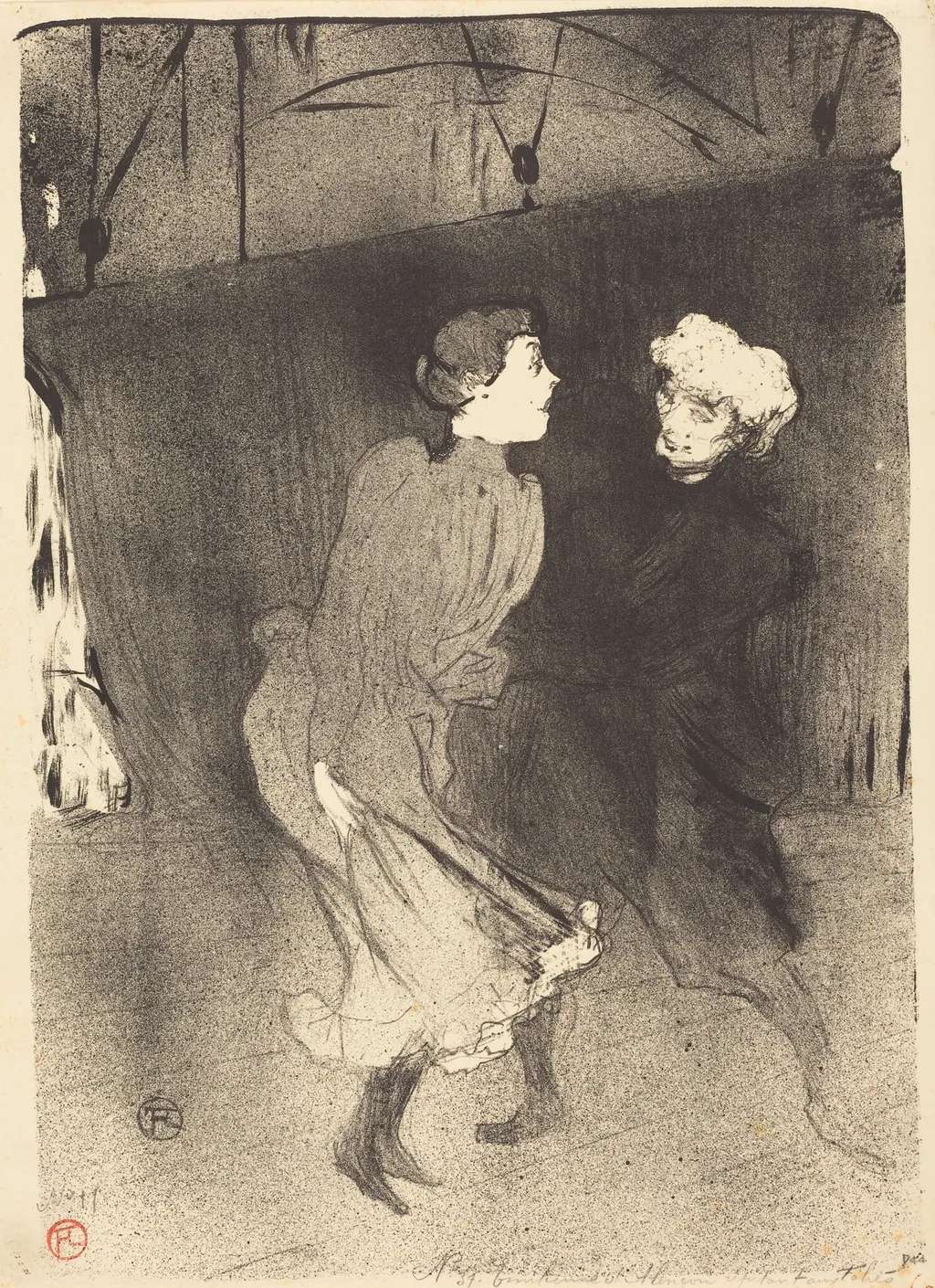Dress Rehearsal at the Folies-Bergere (Répétition générale aux Folies-Bergère), by Henri de Toulouse-Lautrec, ink, 1893
