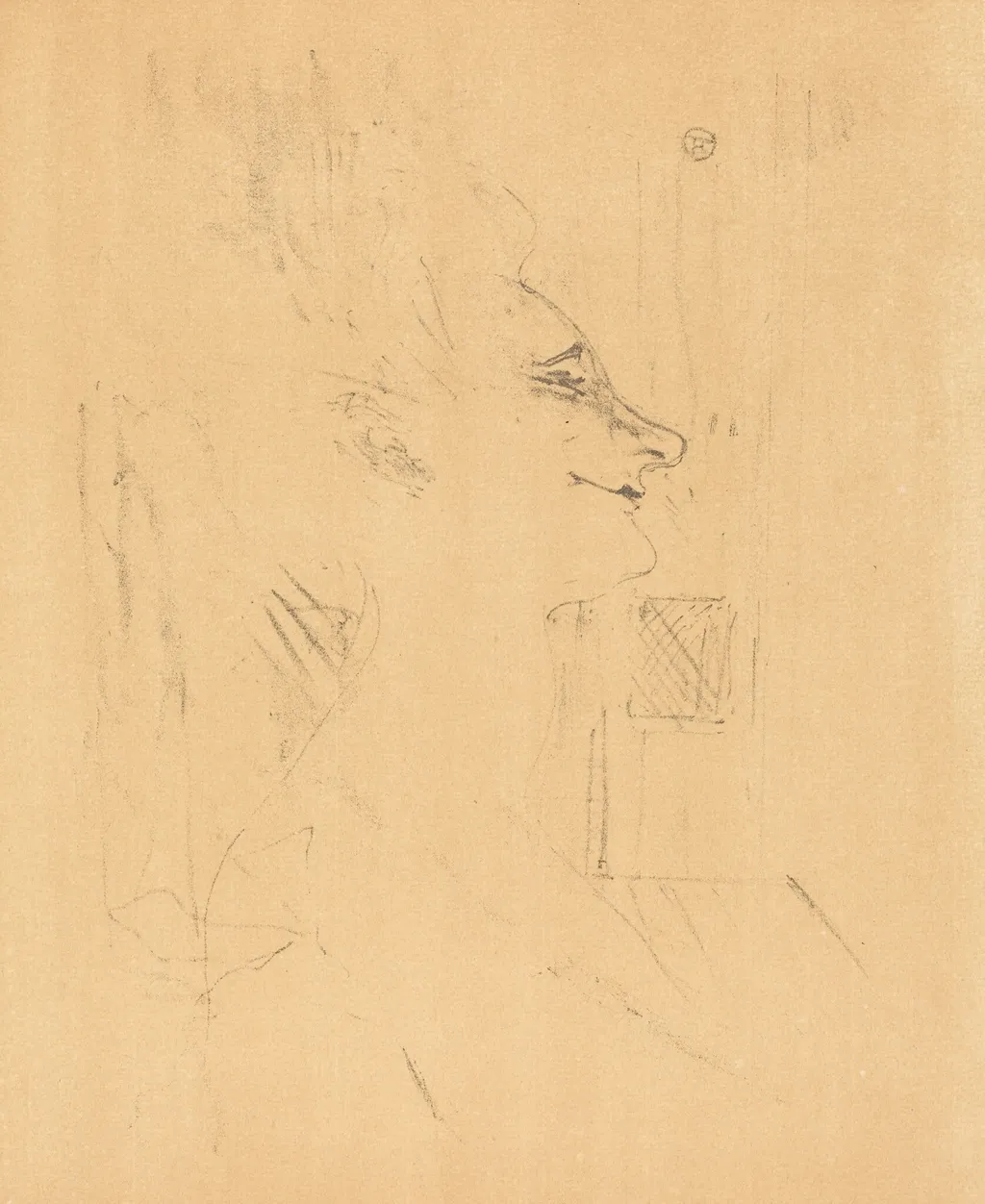 Drunkard (Soularde), by Henri de Toulouse-Lautrec, ink, 1898