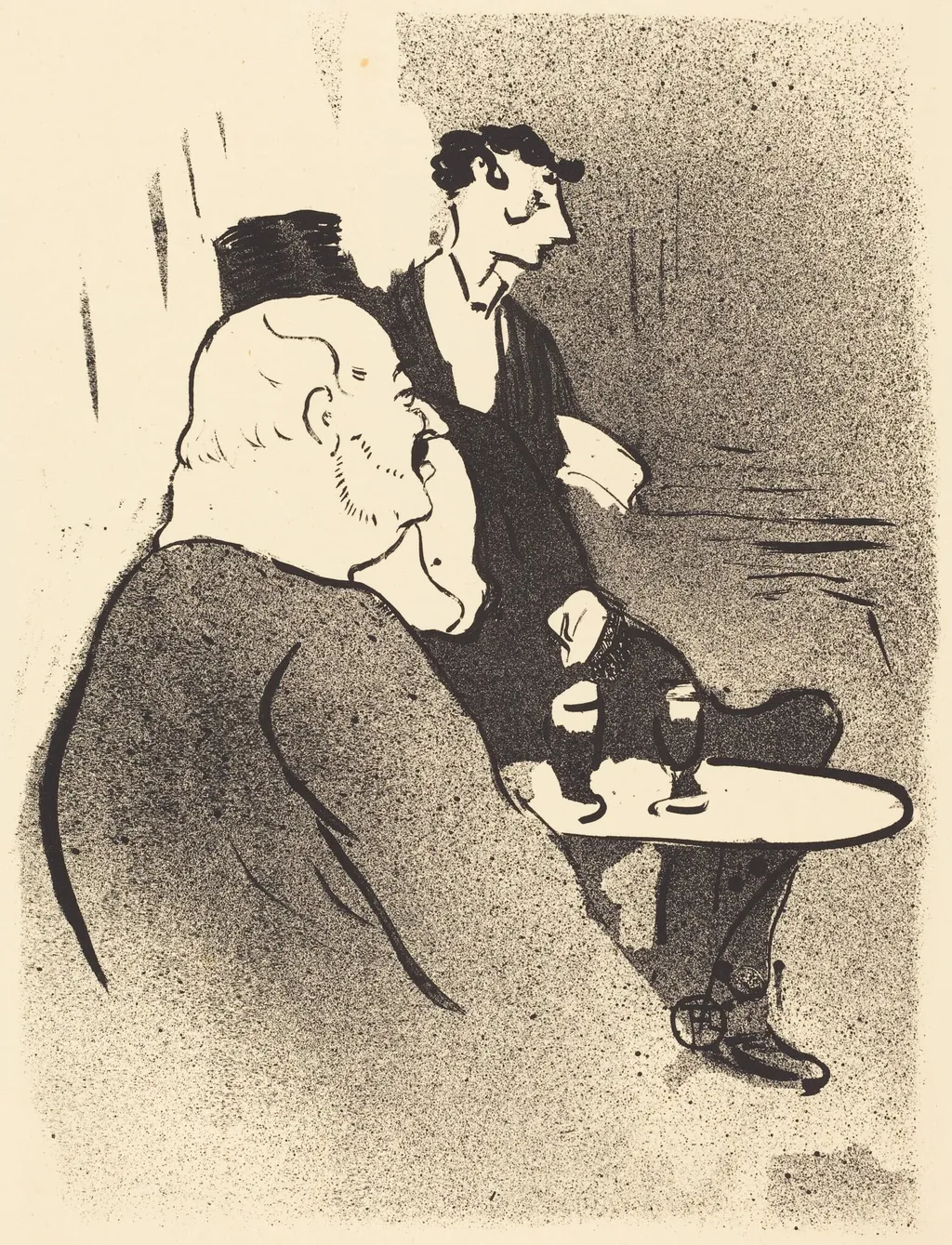 Ducarre at the Ambassadeurs (Ducarre aux ambassadeurs), by Henri de Toulouse-Lautrec, ink, 1893