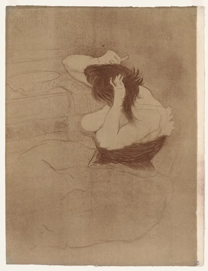 Elles: Woman Combing Her Hair, by Henri de Toulouse-Lautrec, 1896
