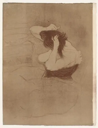 Elles: Woman Combing Her Hair, by Henri de Toulouse-Lautrec