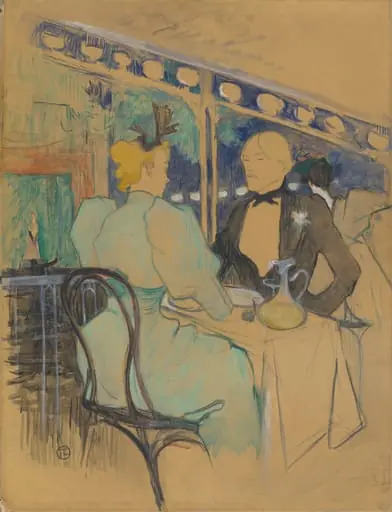 Fashionable People at Les Ambassadeurs (Aux Ambassadeurs: Gens Chic), by Henri de Toulouse-Lautrec