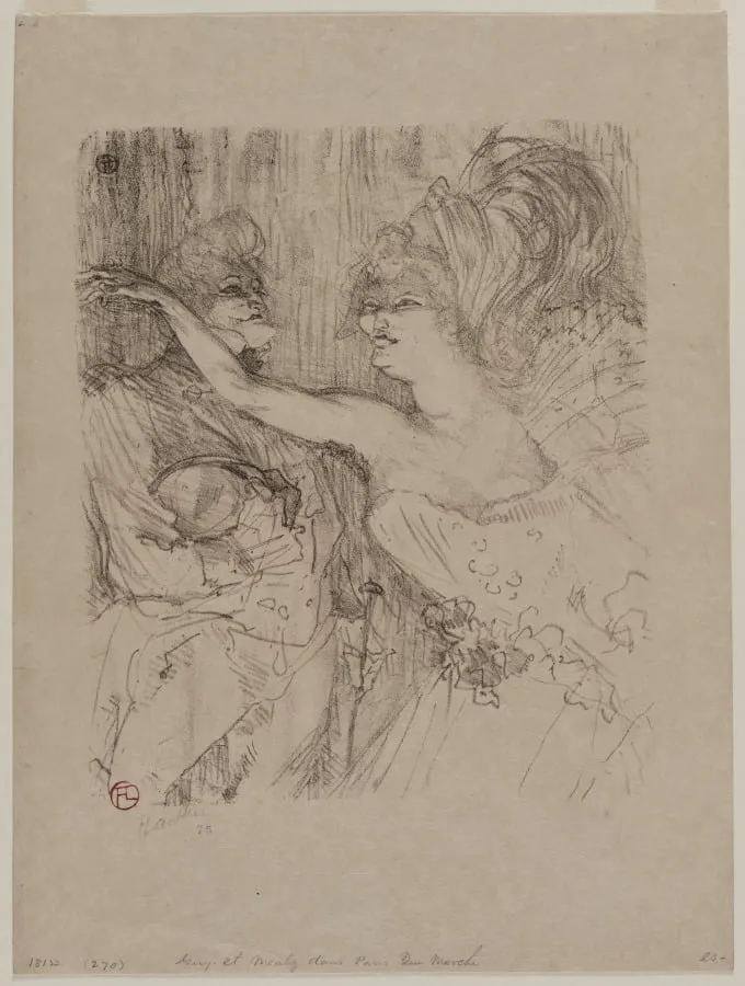 Guy and Mealy, in "Paris qui Marche", by Henri de Toulouse-Lautrec, 1898