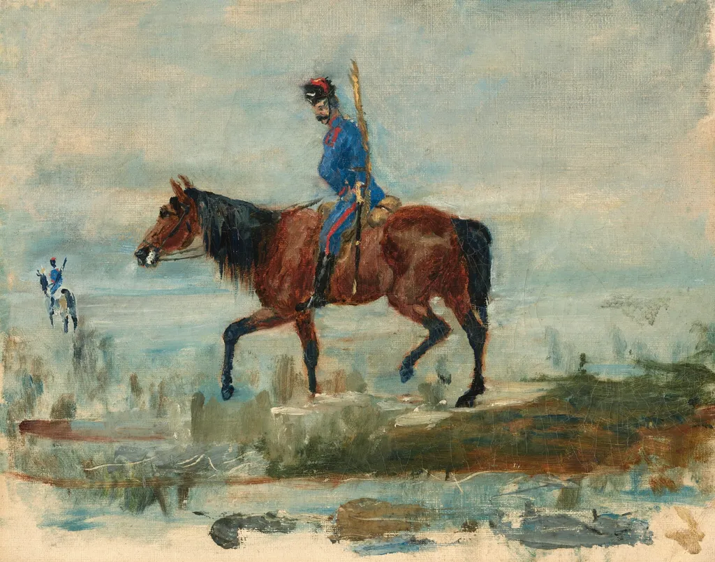 Hussars, by Henri de Toulouse-Lautrec, oil, 1878