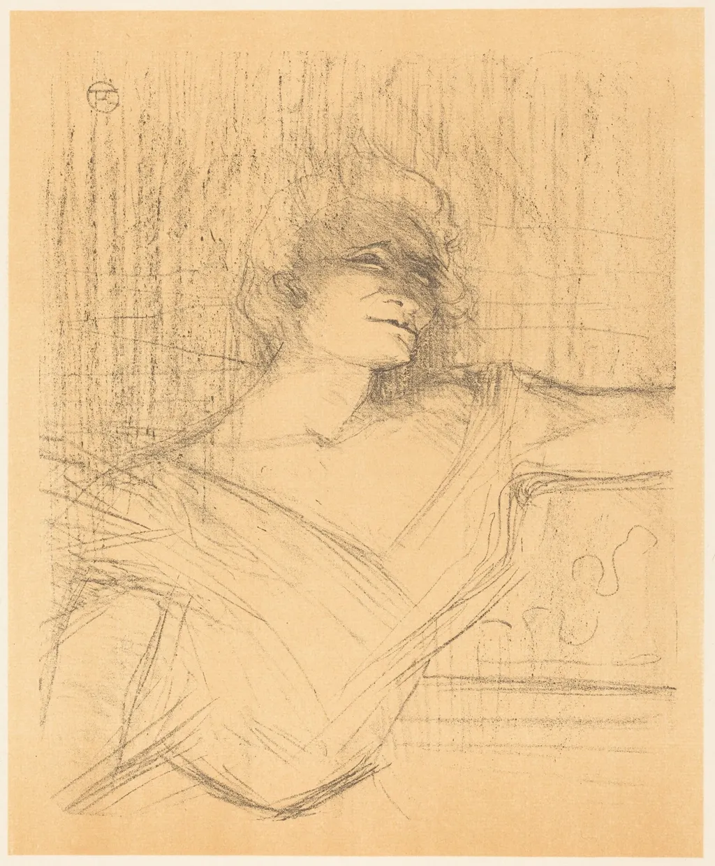 In "La glu" (Dans "La glu"), by Henri de Toulouse-Lautrec, ink, 1898