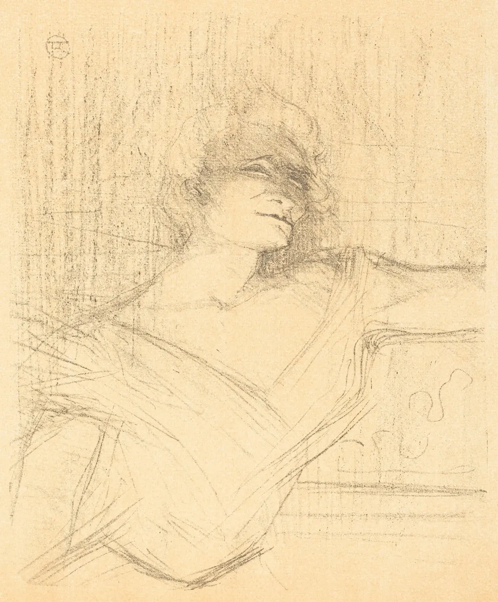 In "La glu" (Dans "La glu"), by Henri de Toulouse-Lautrec, ink, 1898