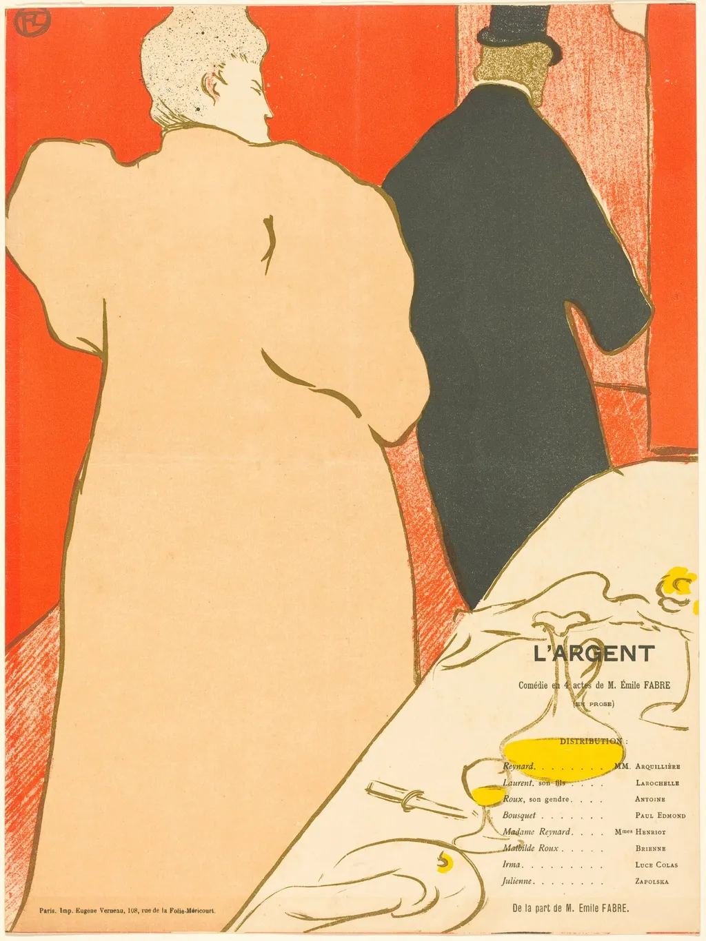 L'Argent, by Henri de Toulouse-Lautrec, ink, 1895