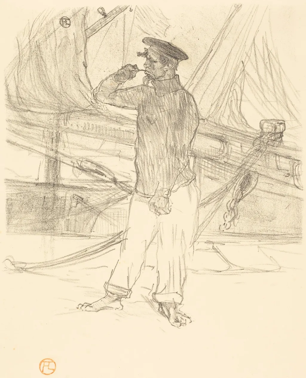 L'hareng saur, by Henri de Toulouse-Lautrec, ink, 1895