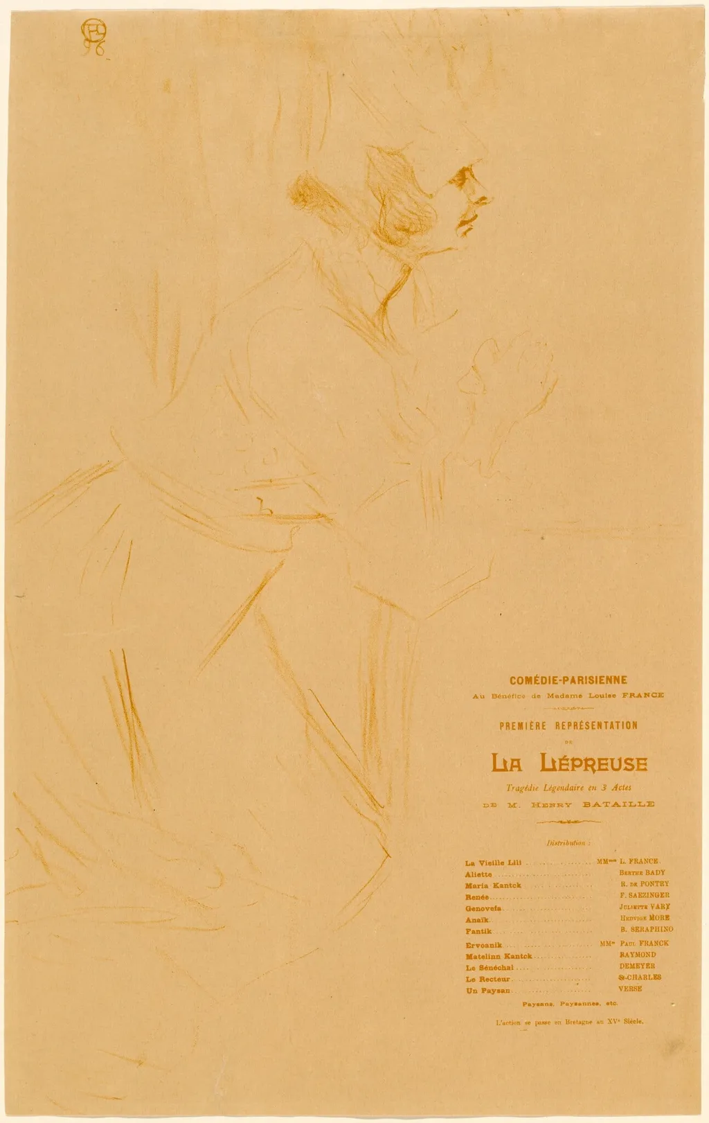 La Lépreuse, by Henri de Toulouse-Lautrec, ink, 1896
