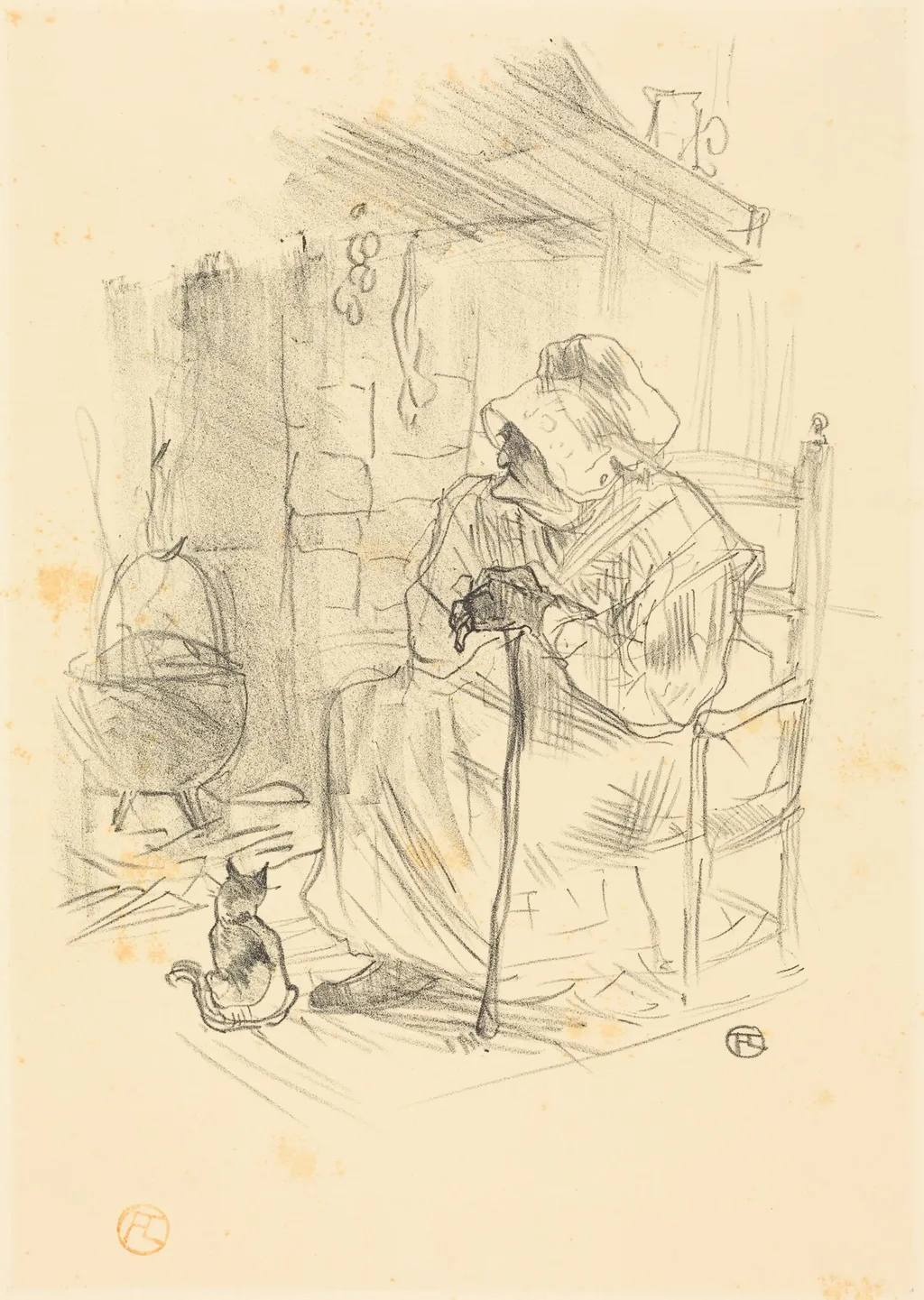 Le secret, by Henri de Toulouse-Lautrec, ink, 1895
