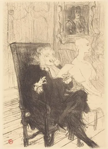 Leloir and Moreno in "Les femmes savantes" (Leloir et Moreno dans "Les femmes savantes"), by Henri de Toulouse-Lautrec