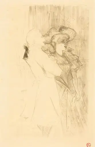 Lender and Auguez in "La chanson de fortunio" (Lender et Auguez dans "La chanson de fortunio"), by Henri de Toulouse-Lautrec
