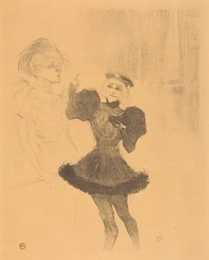 Lender and Lavalliere in "Le fils de l'Aretin" (Lender et Lavallière dans "Le fils de l'Arétin"), by Henri de Toulouse-Lautrec