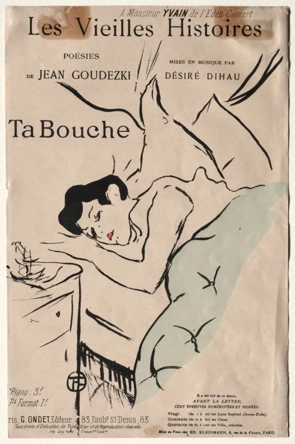 Les Vieilles histoires: Ta Bouche, by Henri de Toulouse-Lautrec, 1893