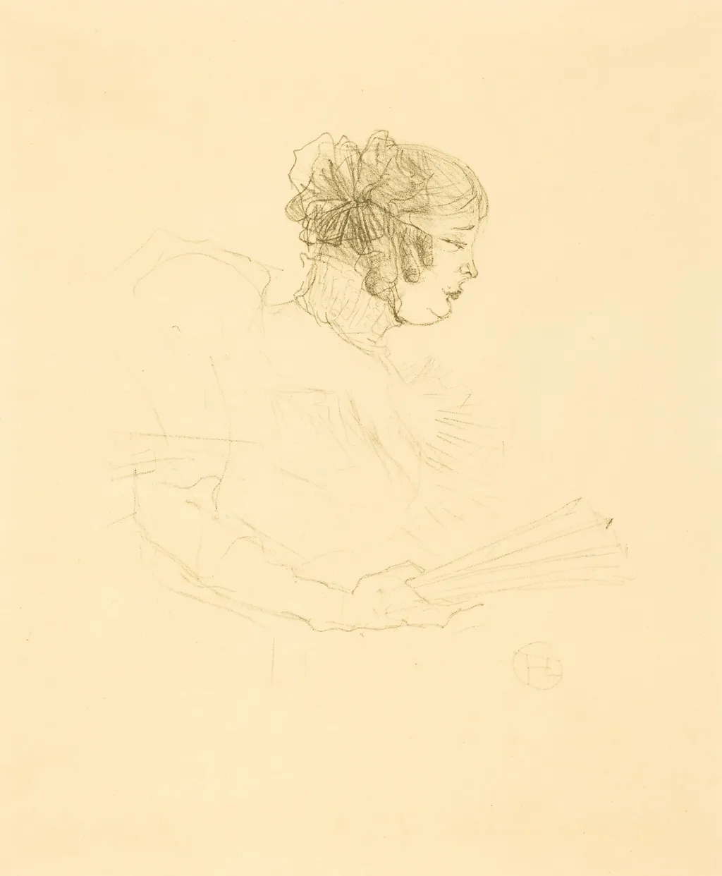 Luce Myres in Profile (Luce Myrès, de profil), by Henri de Toulouse-Lautrec, ink, 1895