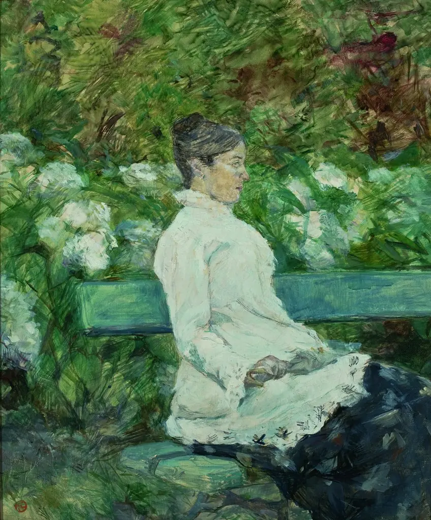 Madame Countess Adèle de Toulouse-Lautrec in the Garden of Malromé, by Henri de Toulouse-Lautrec