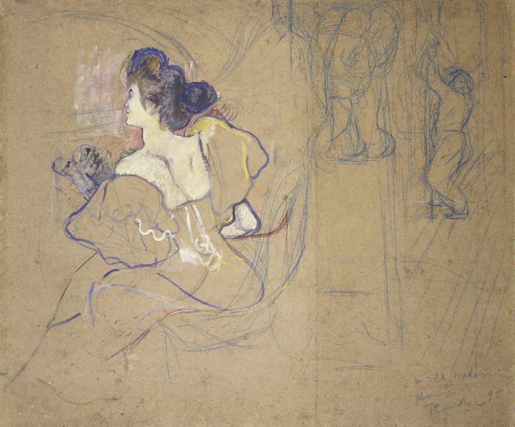 Madame Thadée Natanson (Misia Godebska, 1872–1950) at the Theater, by Henri de Toulouse-Lautrec, unspecified, 1898