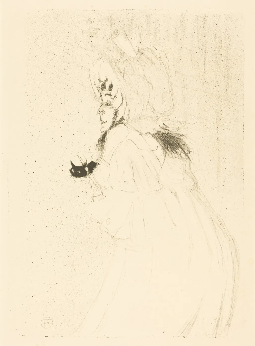 May Belfort Bowing (Miss May Belfort saluant), by Henri de Toulouse-Lautrec, ink, 1895