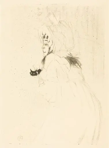 May Belfort Bowing (Miss May Belfort saluant), by Henri de Toulouse-Lautrec