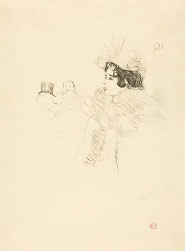 Miss May Belfort in the Irish and American Bar, rue Royale (Miss Belfort Belfort au Irish and American Bar, Rue Royale), by Henri de Toulouse-Lautrec