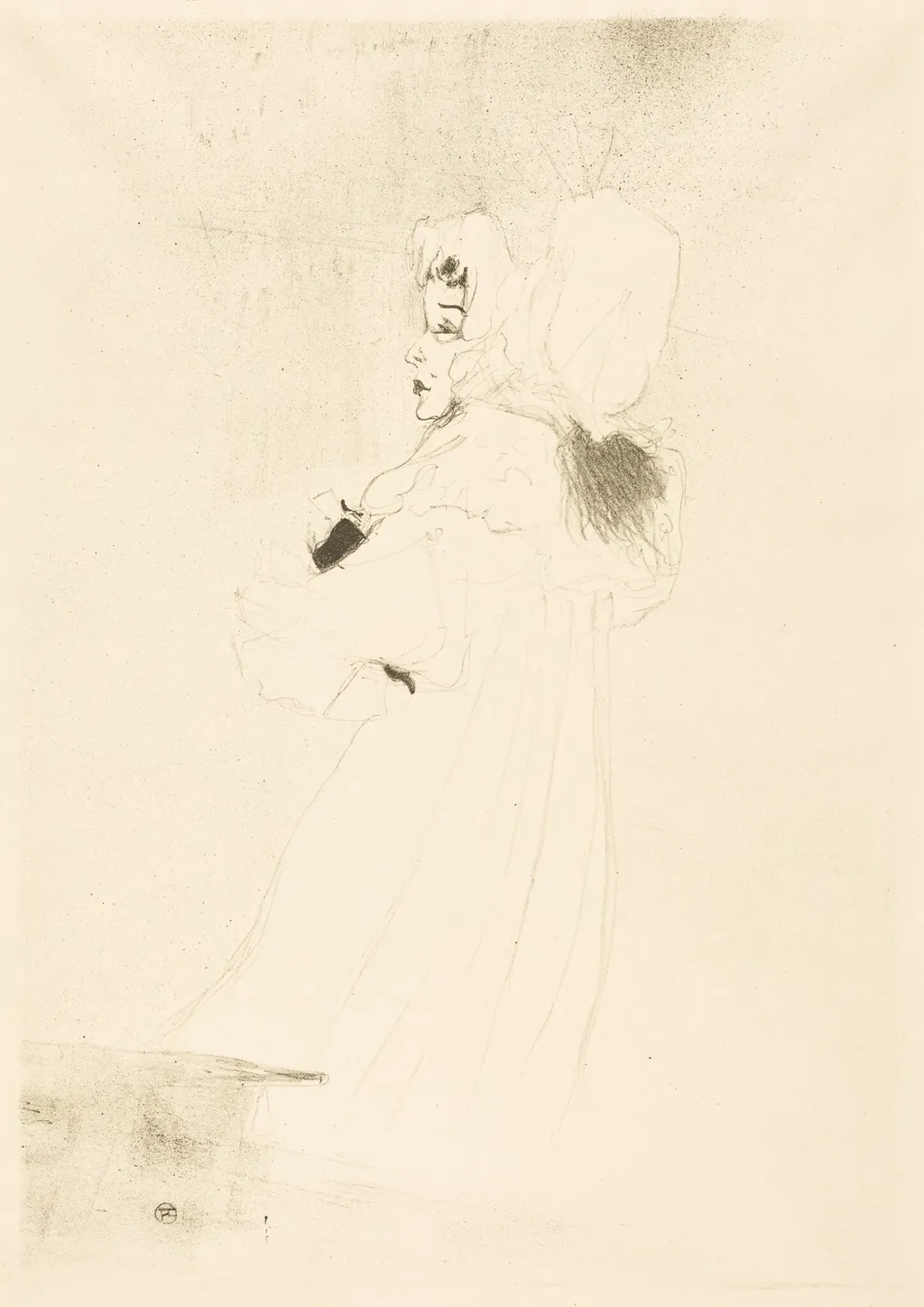 Miss May Belfort, Large Plate (Miss May Belfort, grande planche), by Henri de Toulouse-Lautrec, ink, 1895