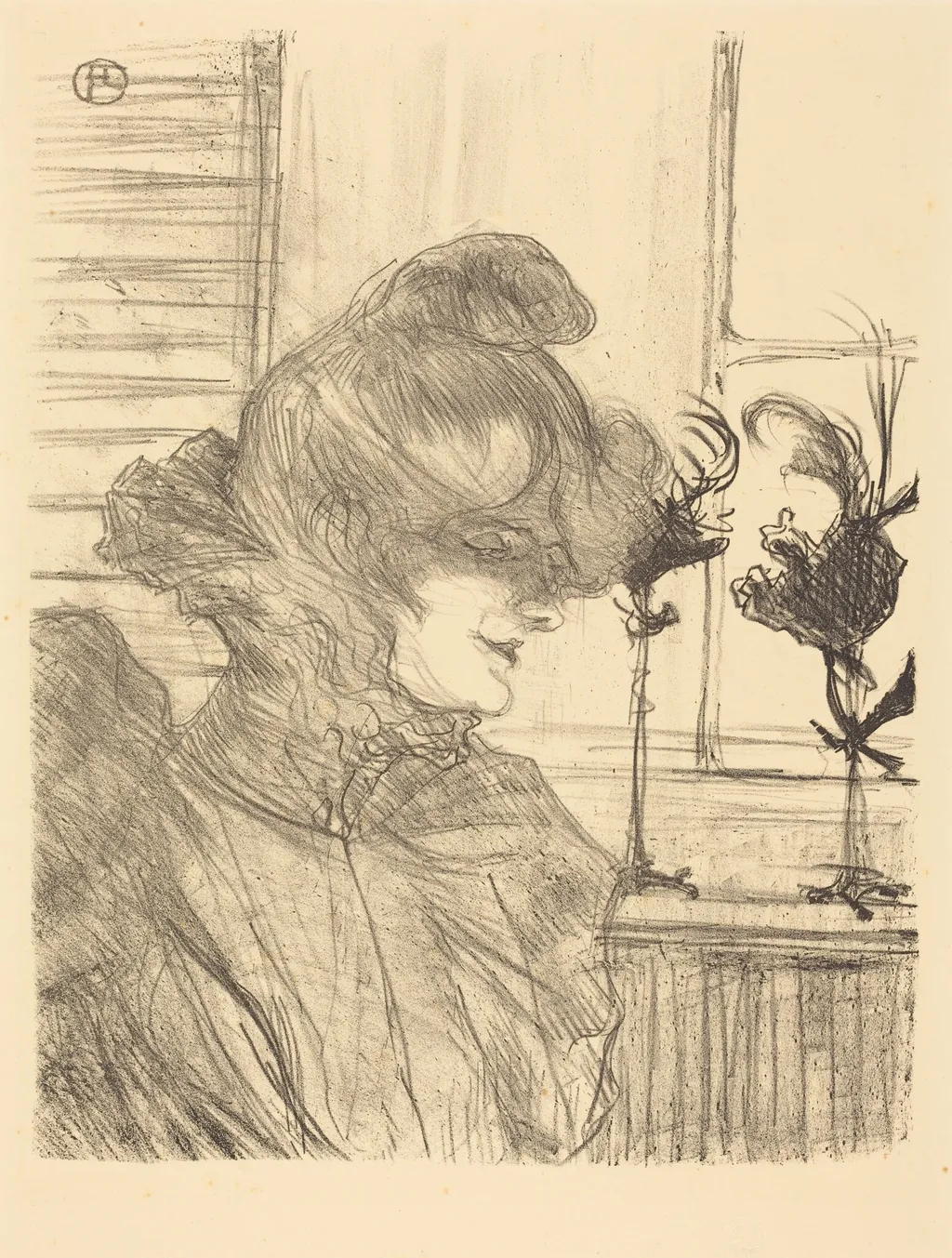 Mme. Le Marguoin, Milliner (Mme. Le Marguoin, modiste), by Henri de Toulouse-Lautrec, ink, 1900