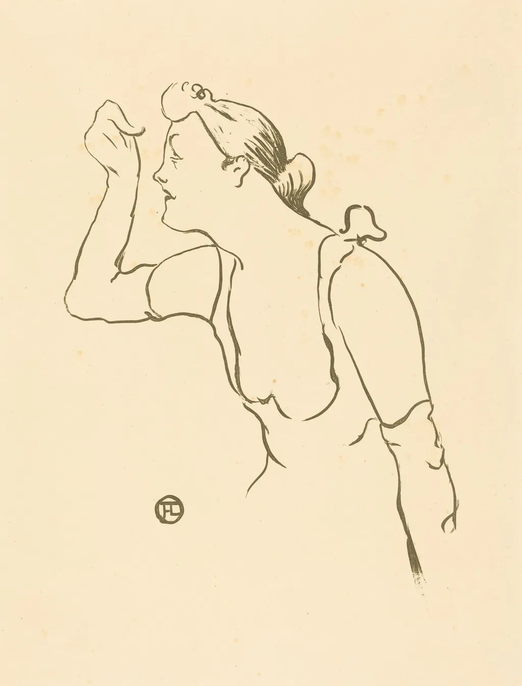 Paula Brébion, by Henri de Toulouse-Lautrec, ink, 1893