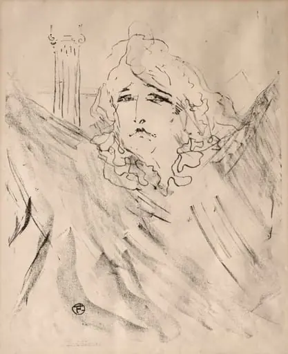 Portraits of Actors and Actresses: Thirteen Lithographs: Sarah Bernhardt, by Henri de Toulouse-Lautrec