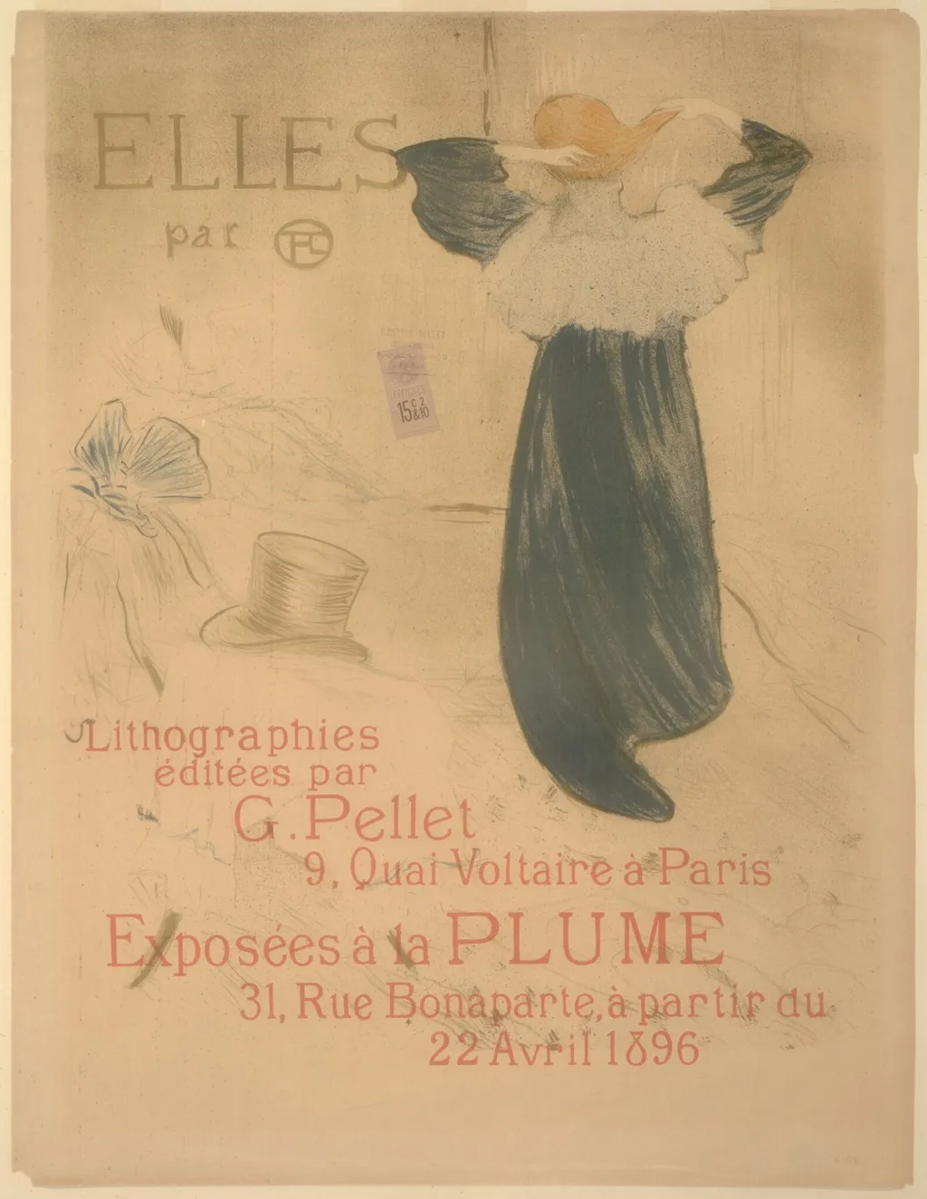 Poster for "Elles", by Henri de Toulouse-Lautrec, ink, 1896