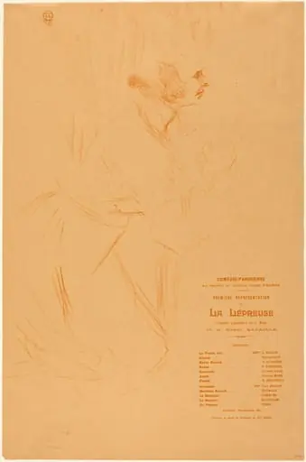 Program for "La lepreuse" (Programme pour "La lépreuse"), by Henri de Toulouse-Lautrec