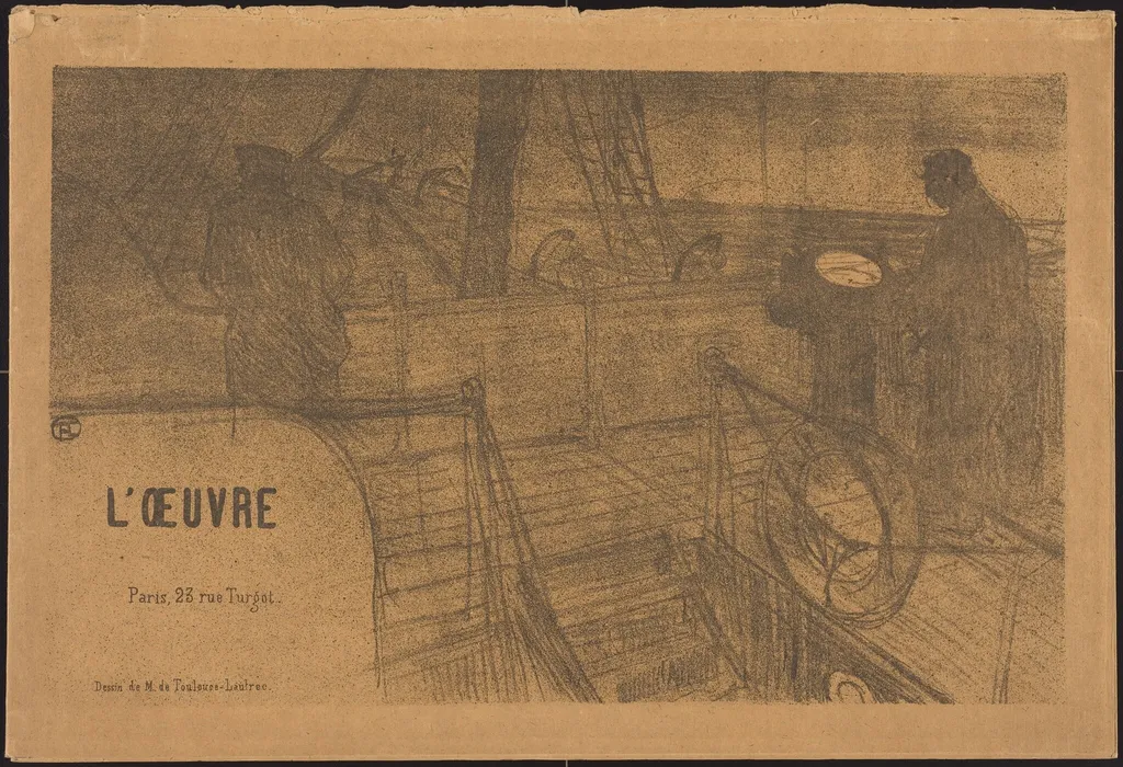 Prospectus Programme de l'Oeuvre, by Henri de Toulouse-Lautrec, ink, 1895