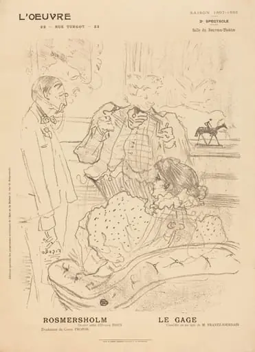 Rosmersholm; Le Gage, by Henri de Toulouse-Lautrec