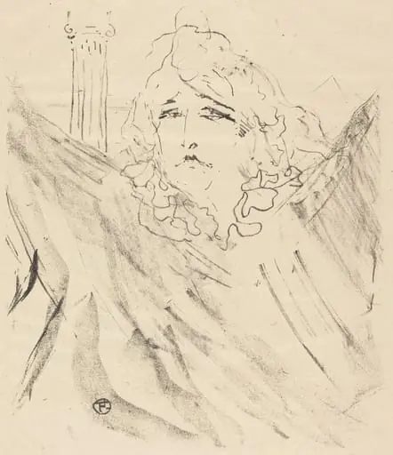 Sarah Bernhardt in "Cleopatra" (Sarah Bernhardt dans "Cléopatre"), by Henri de Toulouse-Lautrec
