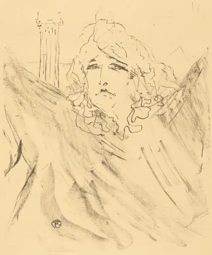 Sarah Bernhardt in "Cleopatra" (Sarah Bernhardt dans "Cléopatre"), by Henri de Toulouse-Lautrec