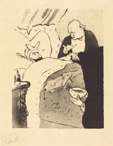 Sick Carnot! (Carnot malade!), by Henri de Toulouse-Lautrec