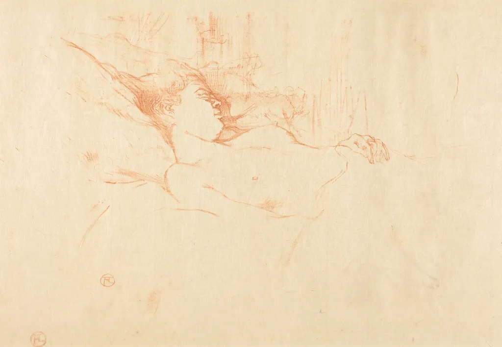 Sleep (Le sommeil), by Henri de Toulouse-Lautrec, ink, 1896