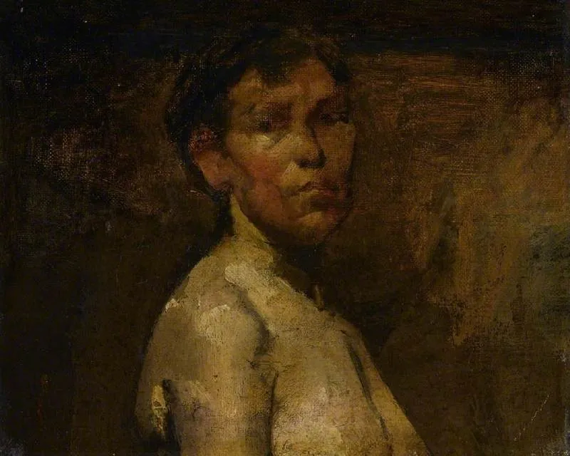 Study of a female nude, by Henri de Toulouse-Lautrec, oil, 1892