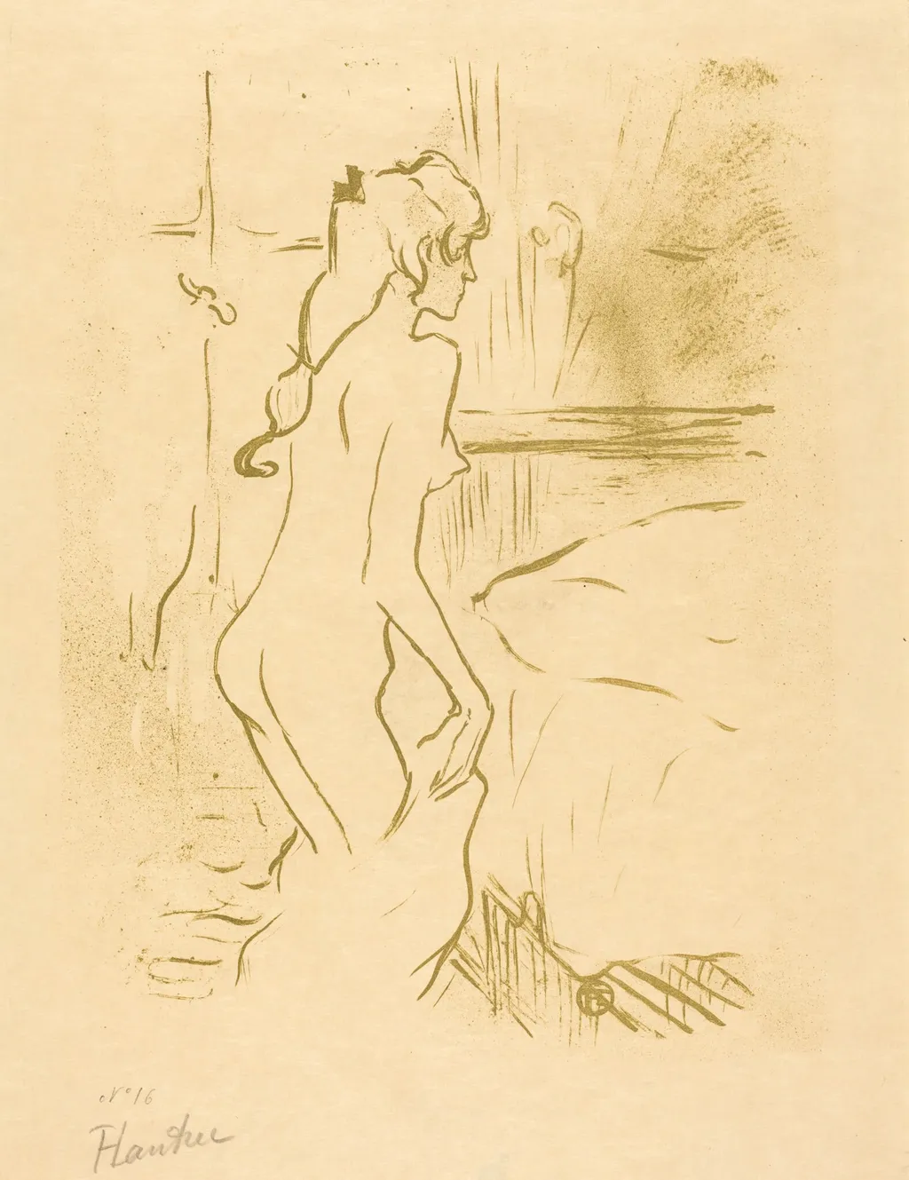 Study of a Woman (Etude de femme), by Henri de Toulouse-Lautrec, ink, 1893