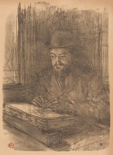 The Fine Printmaker Adolphe Albert (Le bon graveur - Adolphe Albert), by Henri de Toulouse-Lautrec
