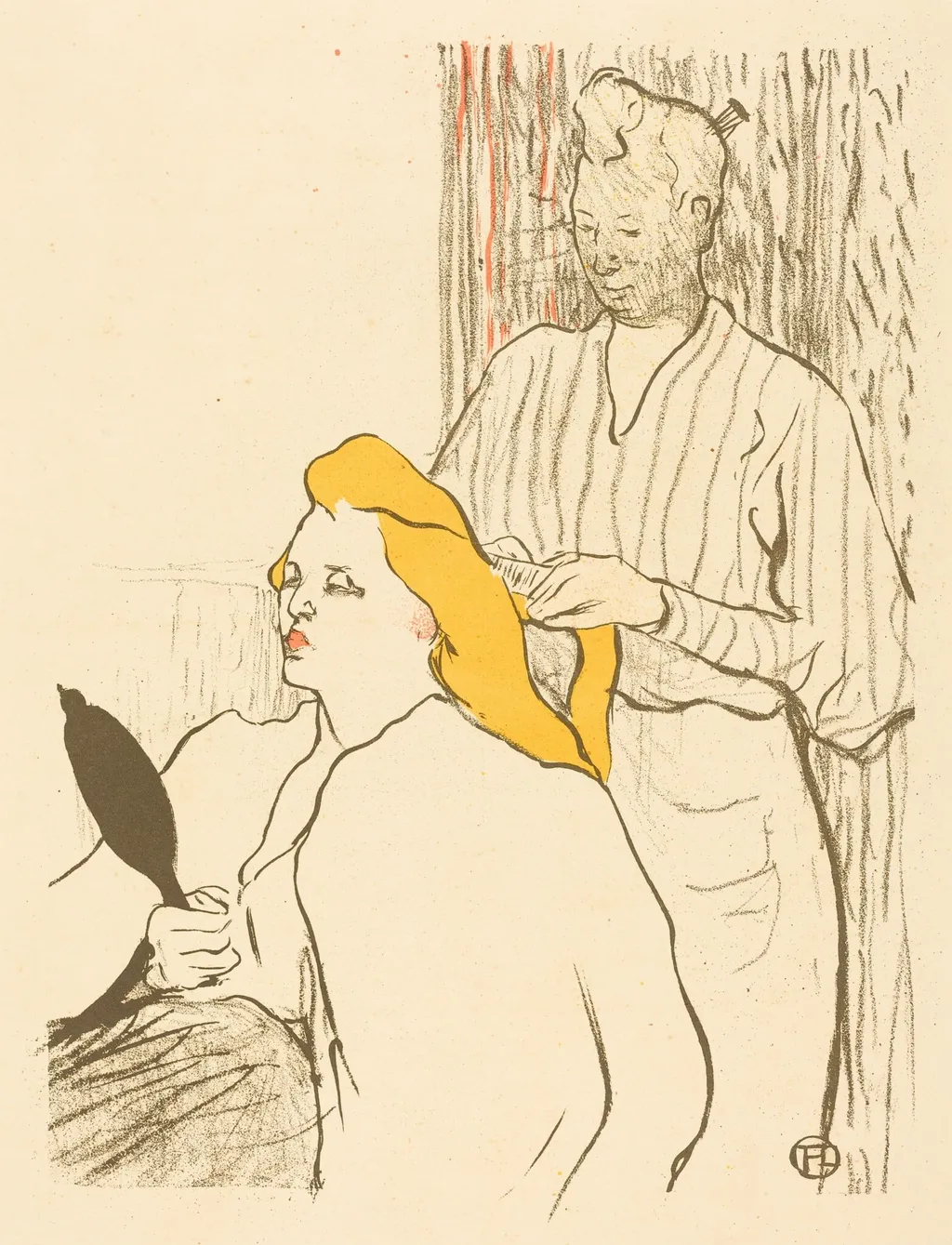 The Hairdresser - Program for the Théâtre Libre (Le coiffeur - Programme du Théâtre Libre), by Henri de Toulouse-Lautrec, ink, 1893