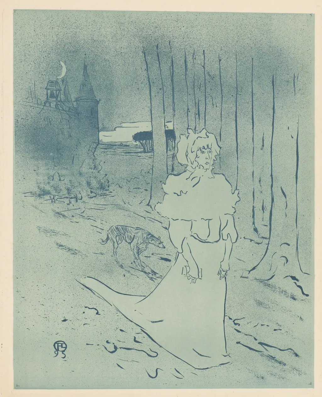 The Manor Lady or the Omen (La chatelaine ou le tocsin), by Henri de Toulouse-Lautrec, ink, 1895
