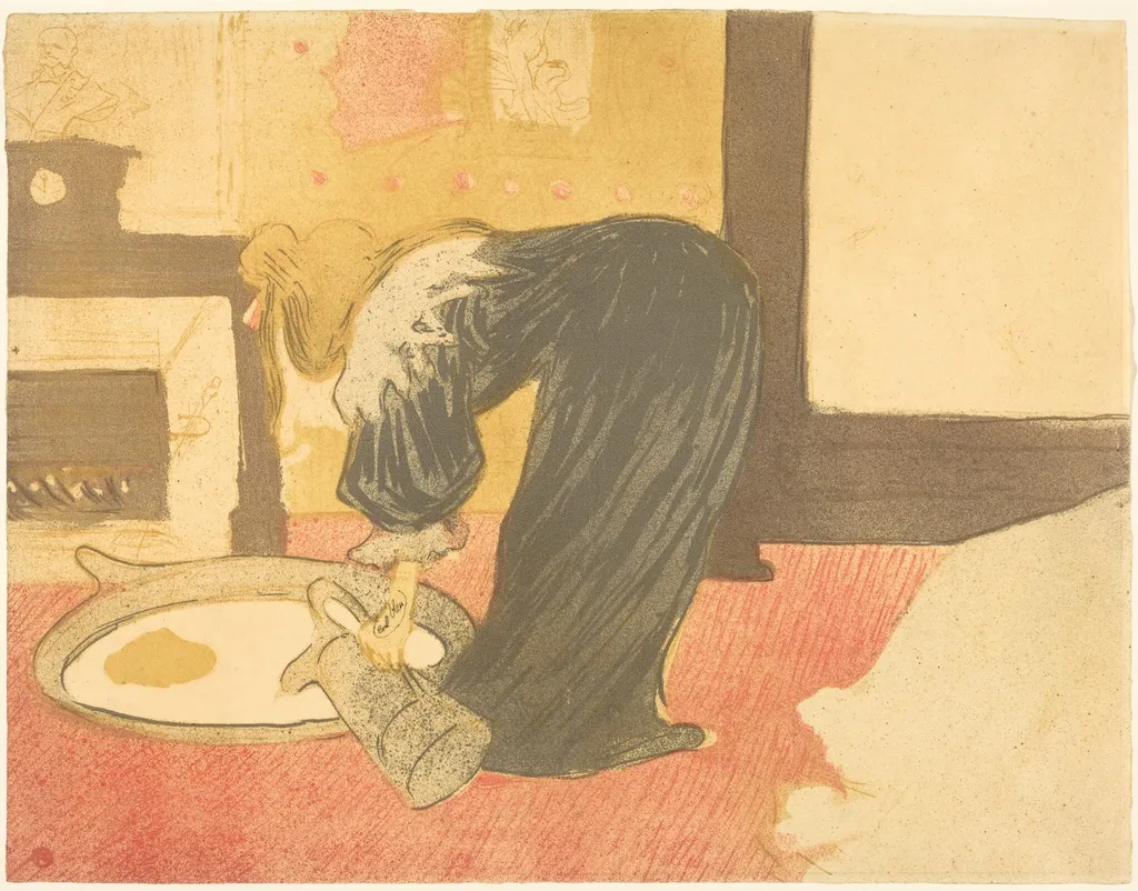 Woman at the Tub (Femme au tub), by Henri de Toulouse-Lautrec, ink, 1896